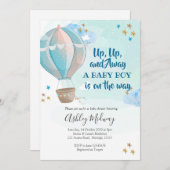 Hot Air Balloon Boy Baby Dusche Einladung (Vorne/Hinten)