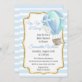 Hot Air Balloon Boy Baby Dusche Einladung (Vorne/Hinten)