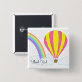 Hot Air Balloon Button - White Background (Vorne & Hinten)