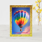 Hot Air Balloon Card, 5" x 7" Grußkarte Karte (Gelbe Blume)