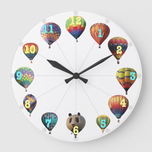 Hot Air Balloon Clock Große Wanduhr (Vorderseite)