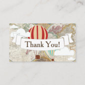 Hot Air Balloon & Clouds World Map Request Begleitkarte (Rückseite)