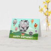 Hot Air Balloon Farm Animes Kindergeburtstag Karte (Gelbe Blume)