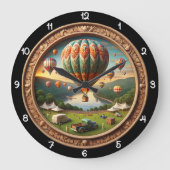 Hot Air Balloon Festival Ornate Große Wanduhr (Vorderseite)