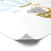 Hot Air Balloon Giraffe & Elephant Kinderzimmer Po Poster (Ecke)