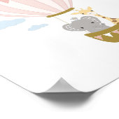 Hot Air Balloon Giraffe & Elephant Kinderzimmer Po Poster (Ecke)