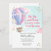 Hot Air Balloon Girl Baby Dusche Einladung (Vorne/Hinten)