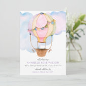 Hot Air Balloon Girl Foto Geburtserklärung Ankündigung (Stehend Vorderseite)