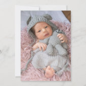 Hot Air Balloon Girl Foto Geburtserklärung Ankündigung (Rückseite)