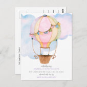 Hot Air Balloon Girl Foto Geburtserklärung Postkarte (Vorne/Hinten)