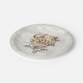 Hot Air Balloon Girl Map Oh die Orte, die sie gehe Pappteller (Schrägansicht)