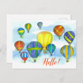 Hot Air Balloon Hallo Grüße Postkarte (Vorne/Hinten)