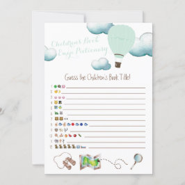 Hot Air Balloon Kinderbuch Emoji Baby Shower  Einladung