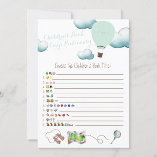 Hot Air Balloon Kinderbuch Emoji Baby Shower  Einladung