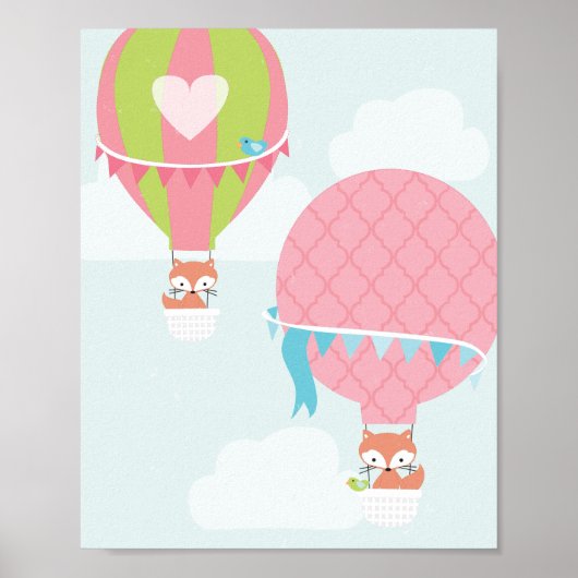 Hot Air Balloon Kinderzimmer Poster (Vorne)