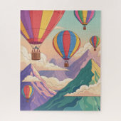 Hot air balloon mountain adventure puzzle (Vertikal)