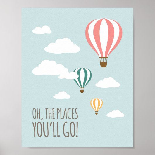 Hot Air Balloon Nursery Wall Art Print Poster (Vorne)