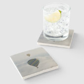 Hot Air Balloon Over Cloudy Tuscan Sky Steinuntersetzer (Seitenansicht)