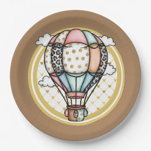 Hot Air Balloon Pappteller (Vorderseite)