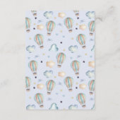 Hot Air Balloon Party Baby Predictions Card Begleitkarte (Rückseite)