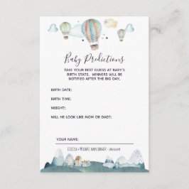 Hot Air Balloon Party Baby Predictions Card Begleitkarte