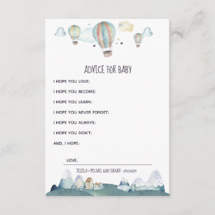 Hot Air Balloon Party wünscht Baby Adress Card Begleitkarte