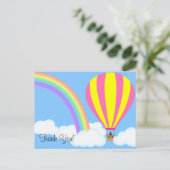 Hot Air Balloon Postcard - Blue Background Postkarte (Stehend Vorderseite)