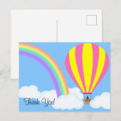 Hot Air Balloon Postcard - Blue Background Postkarte (Vorne/Hinten)