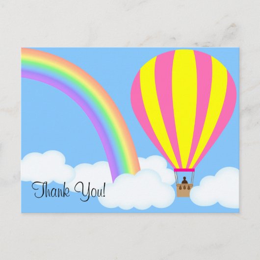 Hot Air Balloon Postcard - Blue Background Postkarte (Vorderseite)