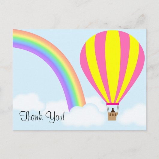 Hot Air Balloon Postcard - Light Blue Background Postkarte (Vorderseite)