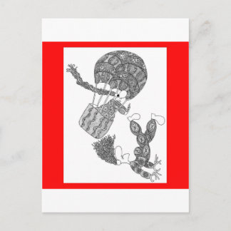 hot air balloon postkarte
