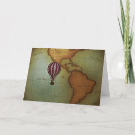 Hot Air Balloon Ride Over Western Hemisphere Map