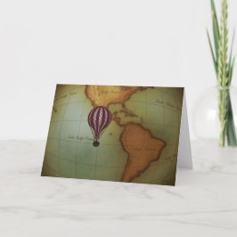 Hot Air Balloon Ride Over Western Hemisphere Map Karte
