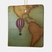 Hot Air Balloon Ride Over Western Hemisphere Map Keramikornament (Links)
