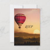Hot Air Balloon Sunset Wedding RSVP Card Einladung (Vorderseite)