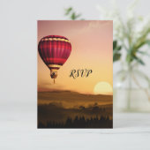 Hot Air Balloon Sunset Wedding RSVP Card Einladung (Stehend Vorderseite)