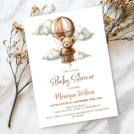Hot Air Balloon Teddy Bear Baby Shower Einladung