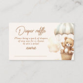 Hot air balloon teddy bear diaper raffle ticket begleitkarte (Vorderseite)