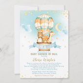 Hot Air Balloon Virtual Baby Boy Dusche per Mail Einladung (Vorderseite)