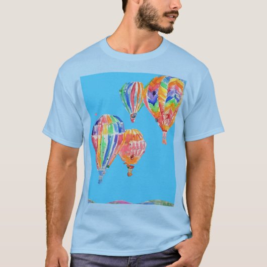 Hot Air Balloon Wassercolor Jungs Männer-T - Shirt (Vorderseite)