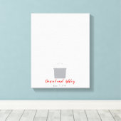 Hot Air Balloon Wedding Fingerprint Gästebuch (Insitu (Holzboden))