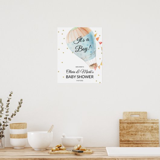 Hot Air Balloon Willkommenzeichen Poster (Küche)