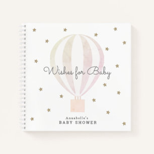 Hot Air Balloon wünscht Baby Pink Guest Book Notizblock