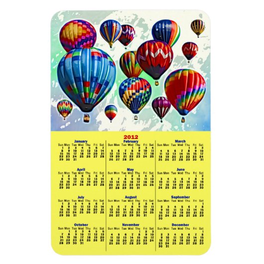 Hot Air Balloons 2012 Kalender Magnet (Vertikal)
