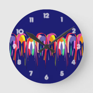 Hot Air Balloons Abstract Runde Wanduhr