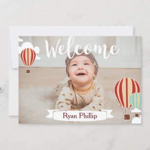 Hot Air Balloons Adventure Birth Ankündigung