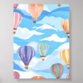 Hot Air Balloons Aquarellmalerei Art Poster (Vorne)