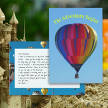 Hot Air Balloons Card für die Begrüßungsnachricht 