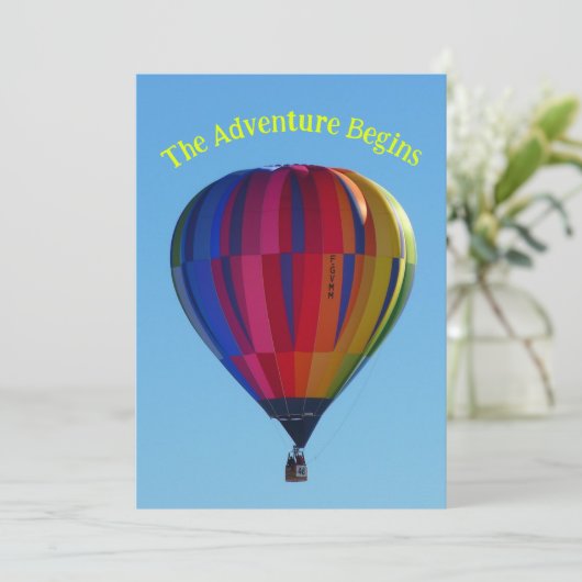 Hot Air Balloons Card für die Begrüßungsnachricht  Einladung (Stehend Vorderseite)