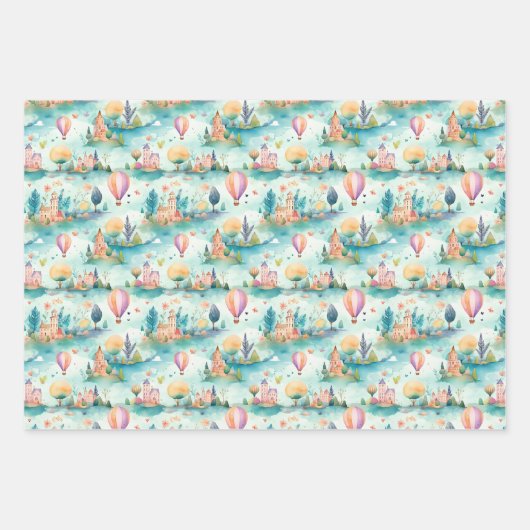 HOT AIR BALLOONS GESCHENKPAPIER SET (Vorderseite 3)